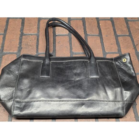 Coach Tote Bag Turn Lock Shoulder Bag Black Leather 2WAY 11554 - Picture 4 of 9